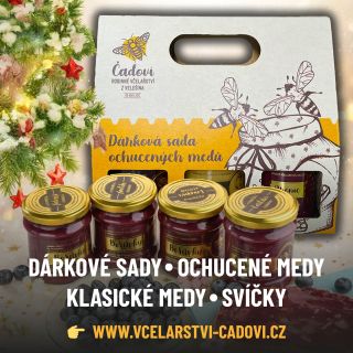 🎄 Vánoční bestsellery Včelařství Čadovi! ✔ Ochucené medy ✔ Dárková sada 24 příchutí ✔ Perfektní dárek 🎁 Odesíláme rychle –...